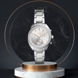 Fossil Women Silver-Toned Analogue Watch BQ3657