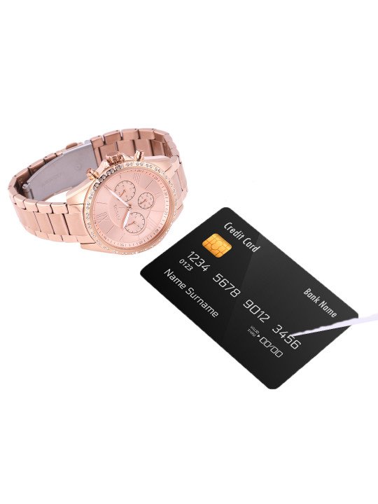 Fossil Women Rose Gold-Toned Embellished Analogue Watch BQ3377 - Image 8