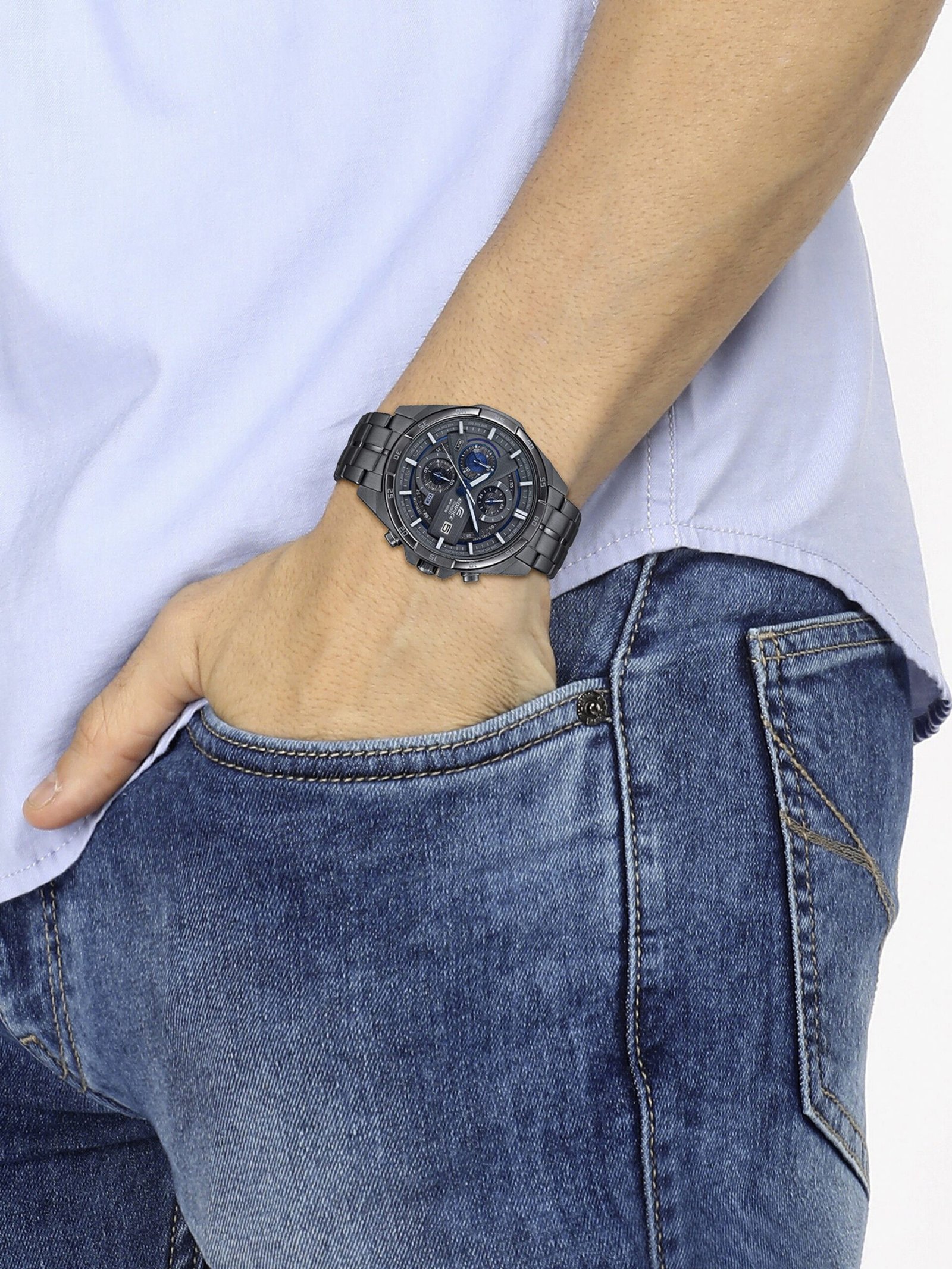 CASIO Edifice Edifice EFR-556GY-1AVUDF Gray Dial Gray Ip Stainless Steel Band Analog Watch - For Men - Image 4