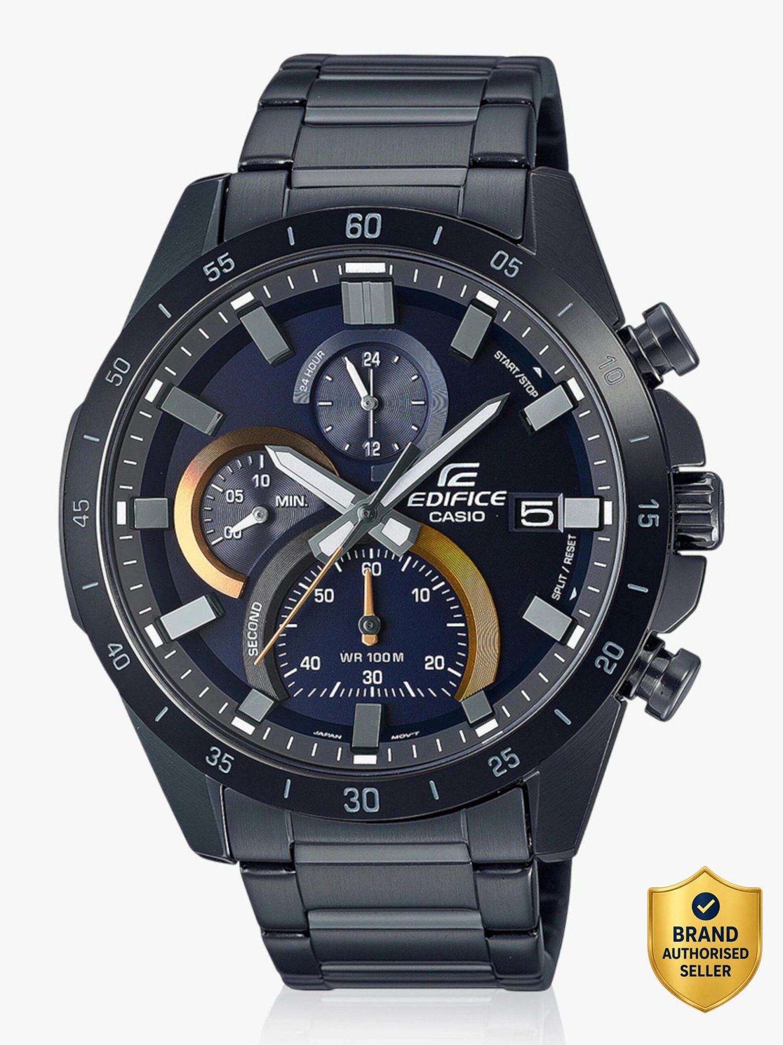 CASIO EFR-571DC-2AVUDF Edifice Blue Dial Black Stainless Steel Band Analog Watch - For Men