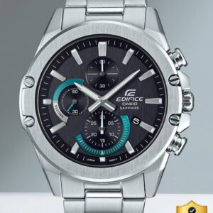 CASIO EFR-S567D-1AVUDF Edifice EFR-S567D-1AVUDF Black Dial Silver Stainless Steel Band Analog Watch - For Men