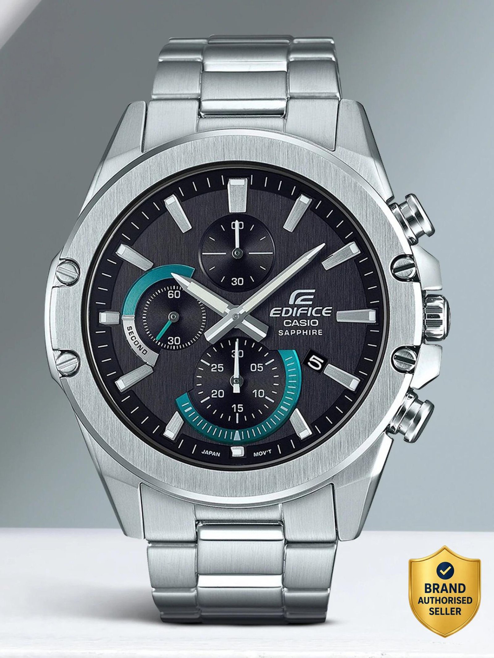 CASIO EFR-S567D-1AVUDF Edifice EFR-S567D-1AVUDF Black Dial Silver Stainless Steel Band Analog Watch - For Men