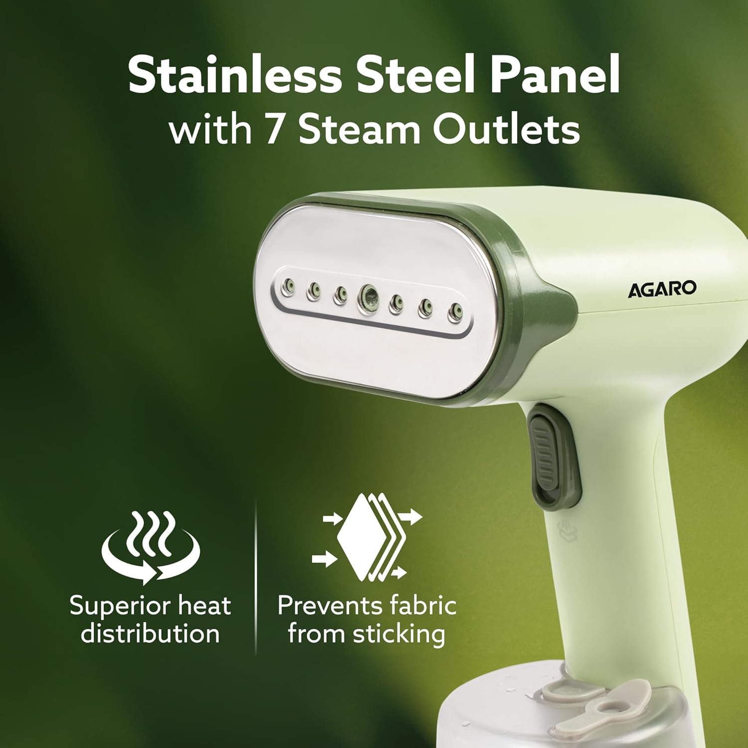 AGARO Regency Handheld Garment Steamer, Wrinkle Remover, Iron, Fast Heat, 1200W, 250 ml Water Tank, Detachable Fabric Brush - Image 3