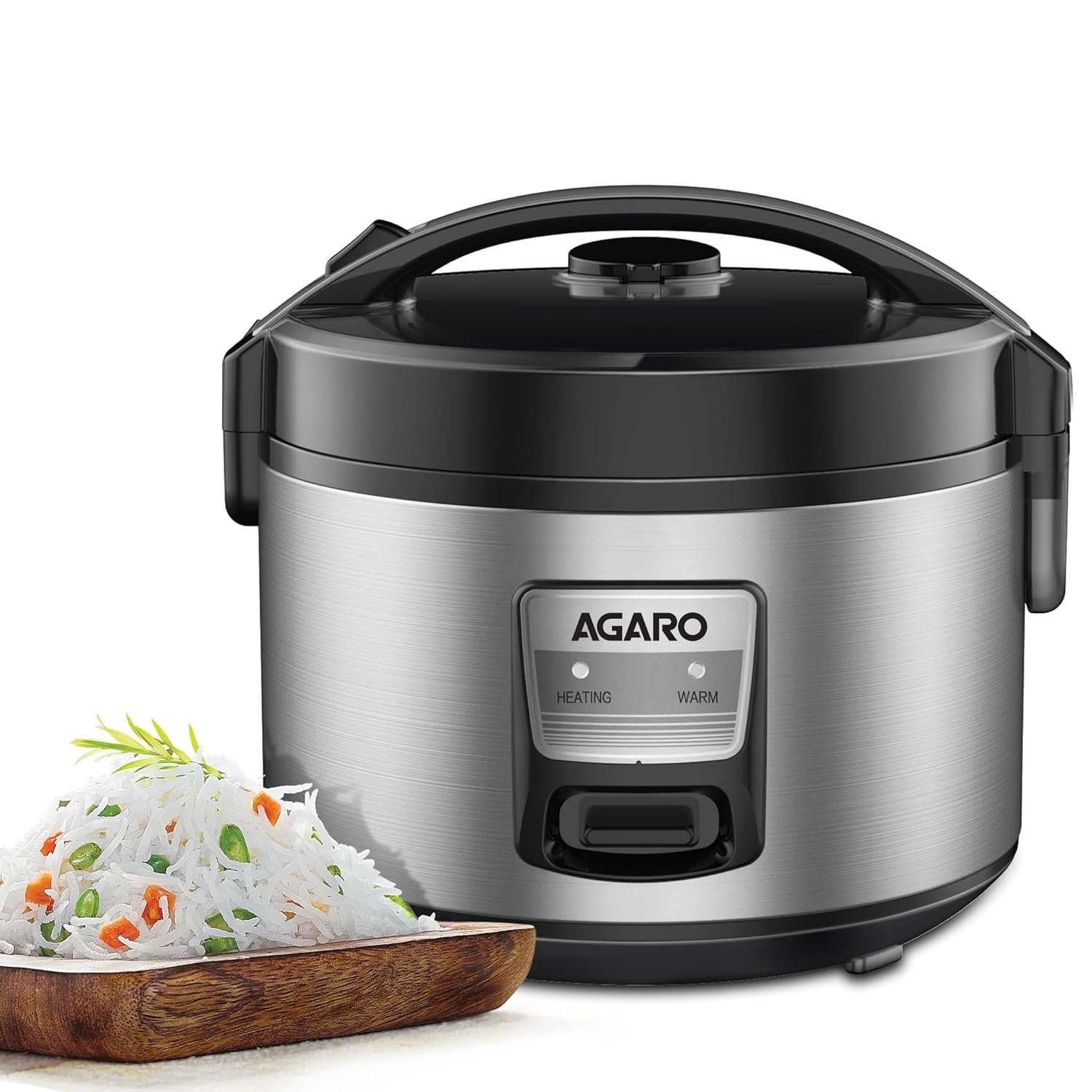 AGARO Regency Electric Rice Cooker, 5L Ceramic Coated Inner Bowl, Cooks up to 1.5Kgs (approx.10 cups) raw rice, 700 W, Easy Grip handle, Automatic Cooking, Keep Warm Function, Multipurpose Cooking - Image 4
