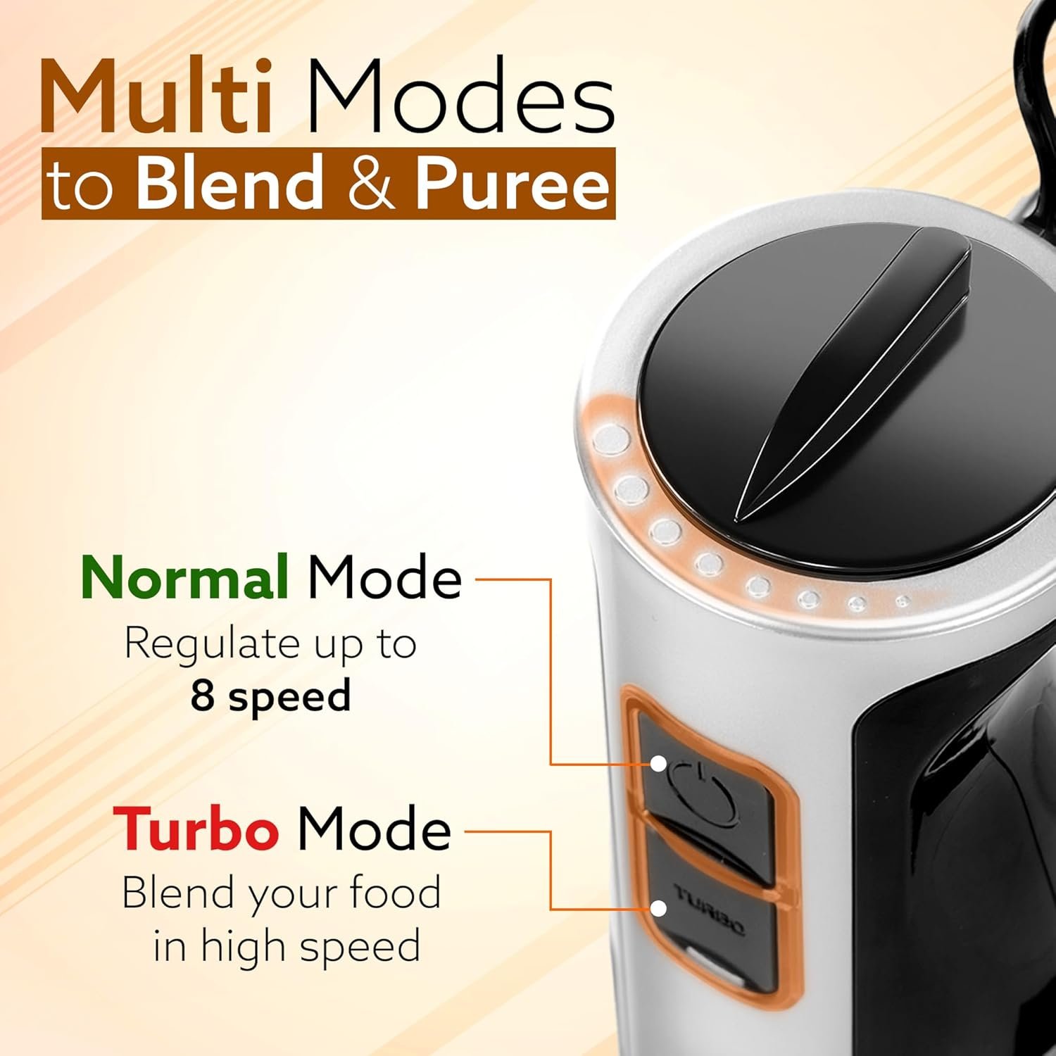 AGARO Regency Hand Blender, 600W, Variable Speed Modes & Speed Regulator, Stainless Steel Body & Blades, For Mixing, Blending. - Image 3