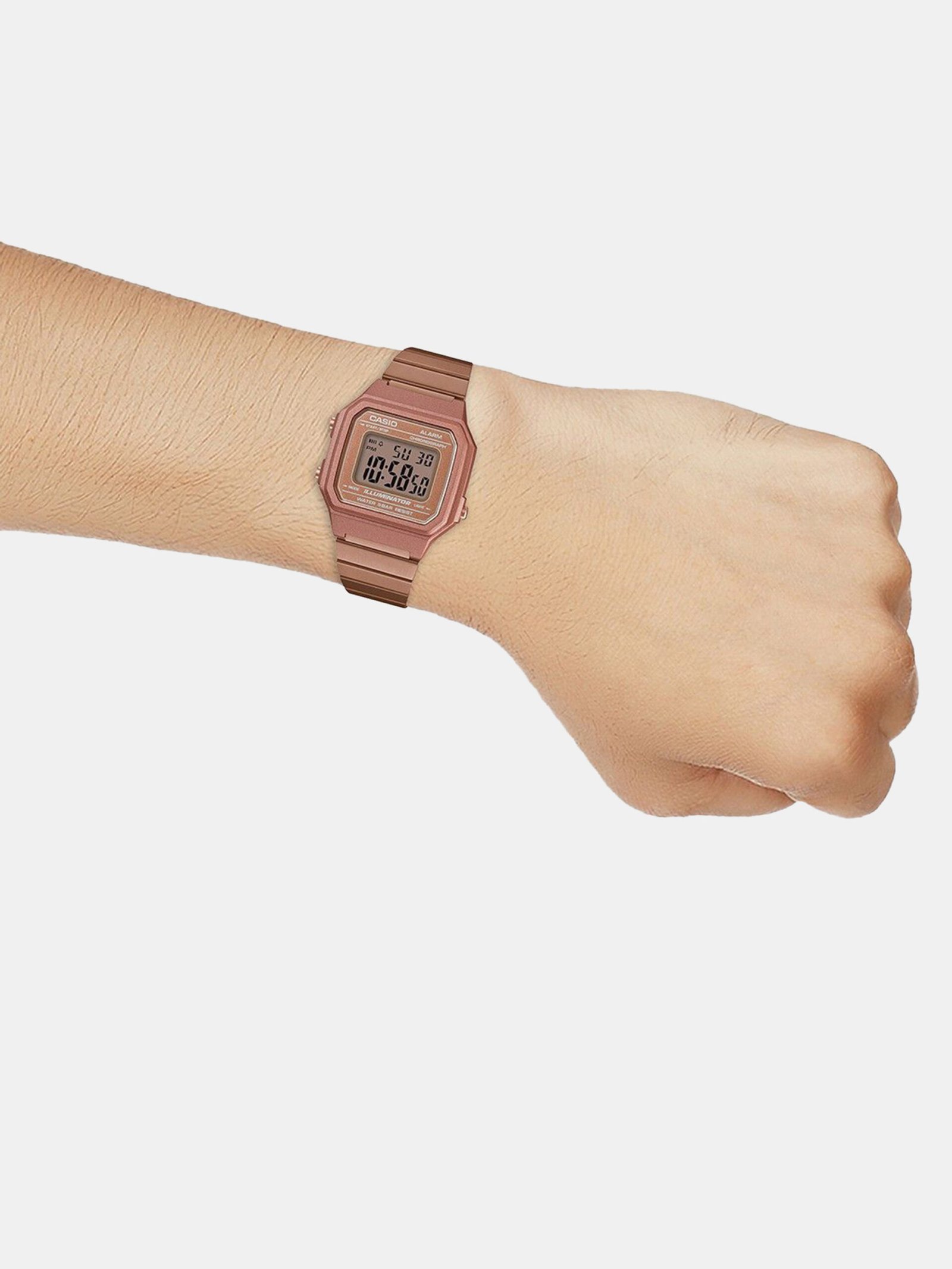 CASIO Vintage Rose Gold Dial Rose Gold Stainless Steel Band Digital Watch - For Men & Women D200 (B650WC-5ADF) - Image 11