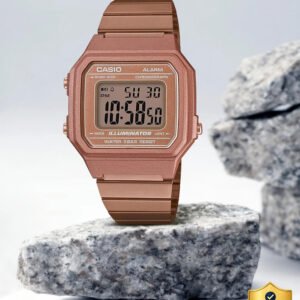 CASIO Vintage Rose Gold Dial Rose Gold Stainless Steel Band Digital Watch  - For Men & Women D200 (B650WC-5ADF)