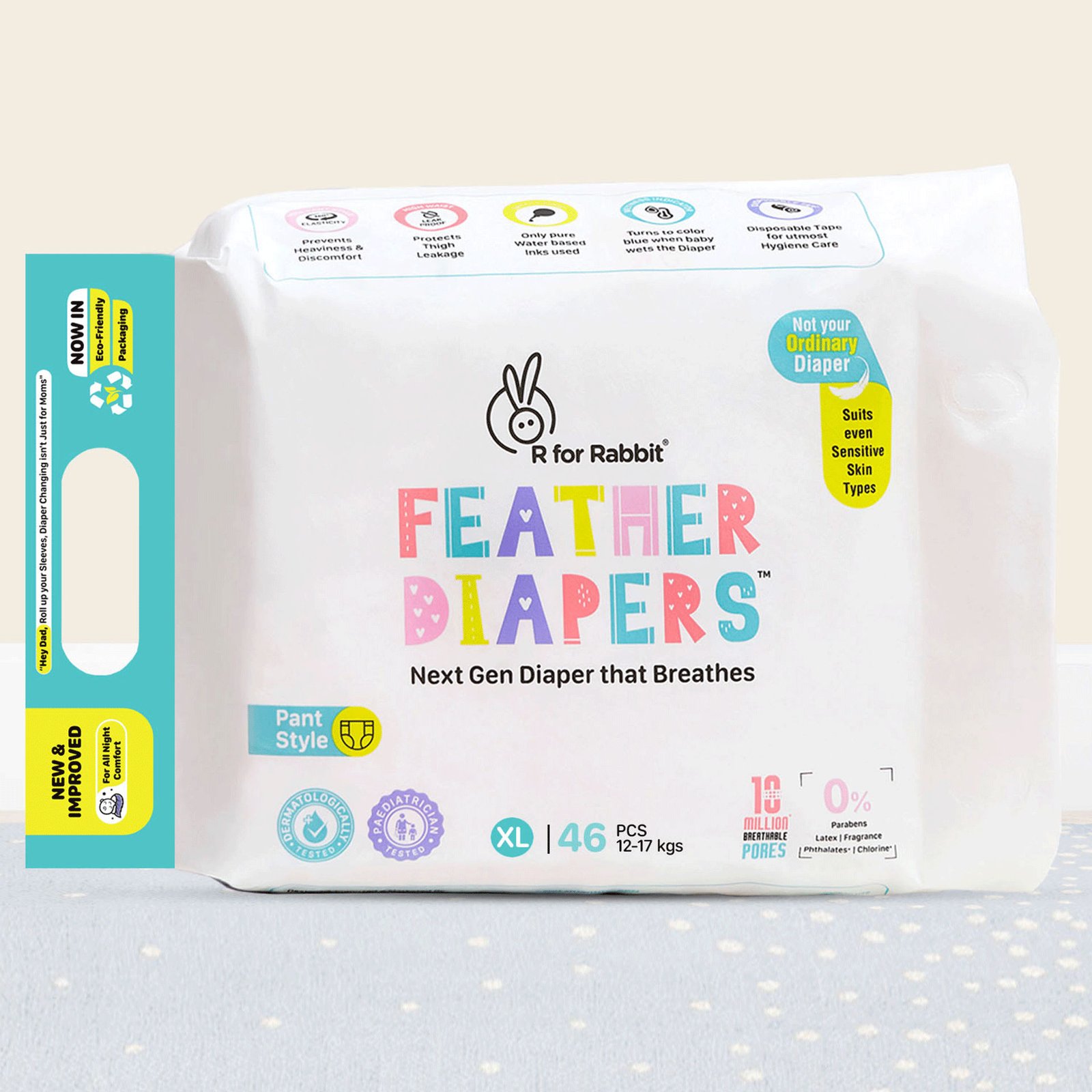 R for Rabbit Pant Baby Feather Diaper (XL, 12-17 Kg, 46 Pieces)