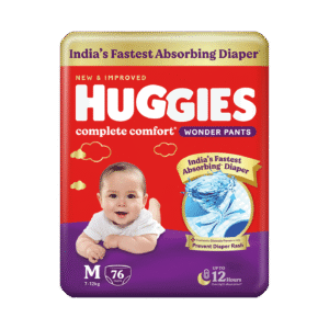 Huggies Pant Wonder Baby Diaper (M, 7-12 Kg, 76 pieces, Complete Comfort)