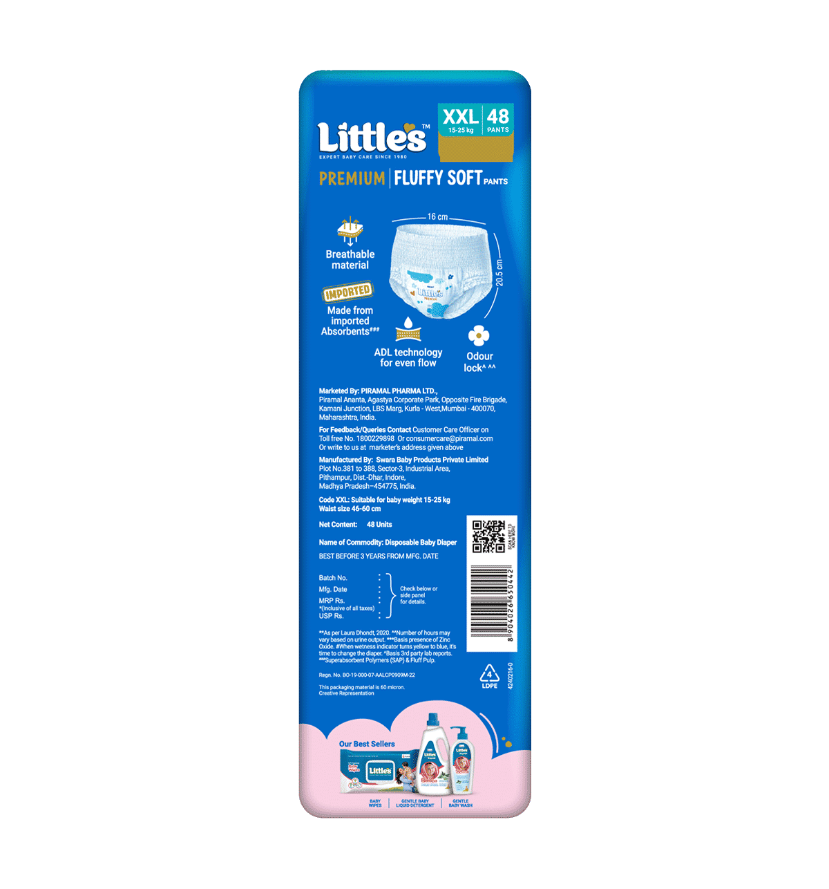 Little's Comfy Baby Pants - XXL (15-25 kg, Pack of 48) - Image 2