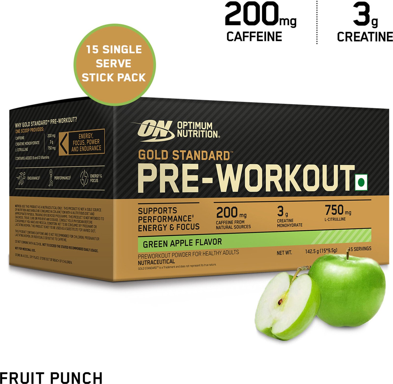 Optimum Nutrition Gold Standard Pre Workout (142.5 g, Green Apple)