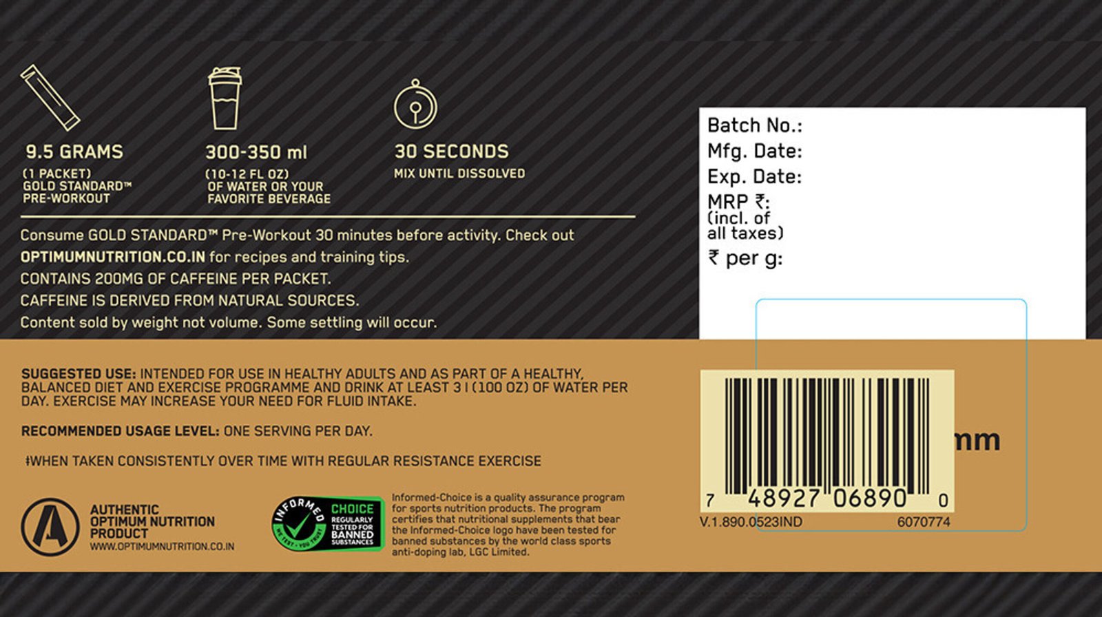 Optimum Nutrition Gold Standard Pre Workout (142.5 g, Fruit Punch) - Image 3