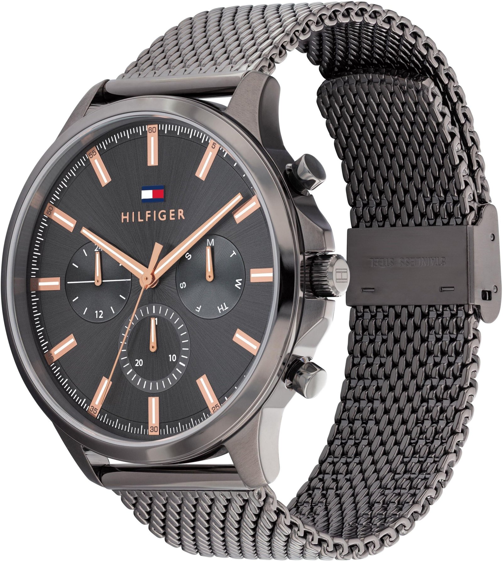 Tommy Hilfiger Multifunction Grey Dial Grey Stainless Steel Strap Analog Watch - For Men NETH1710500,NTTH1710500,NTTH1710500W - Image 3