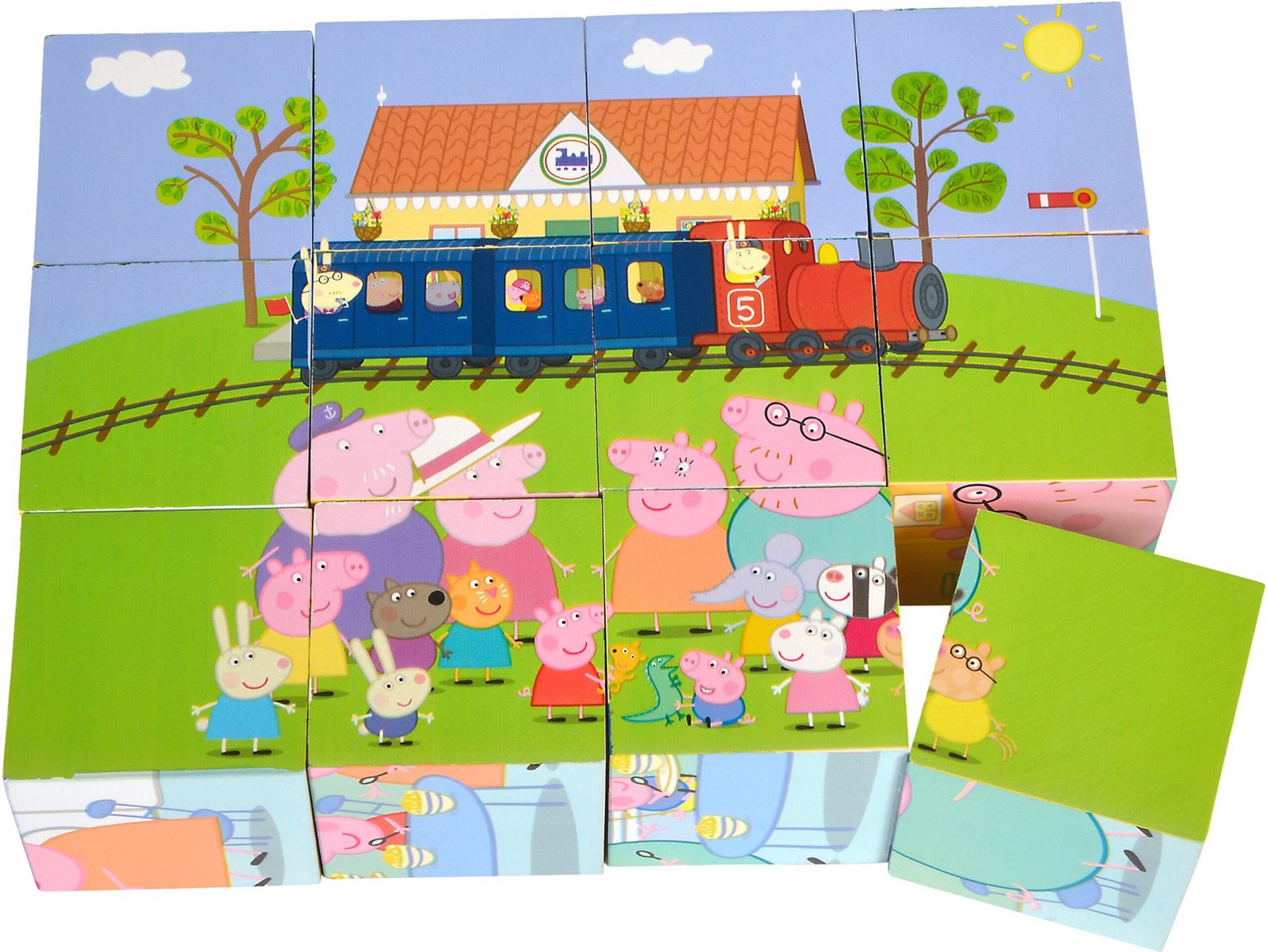 Peppa Pig Picture Cube Eichhorn learning Puzzle Toy Playset for Kids, Boys & Girls, Age 2 Years and above (12 Pieces) - Image 3