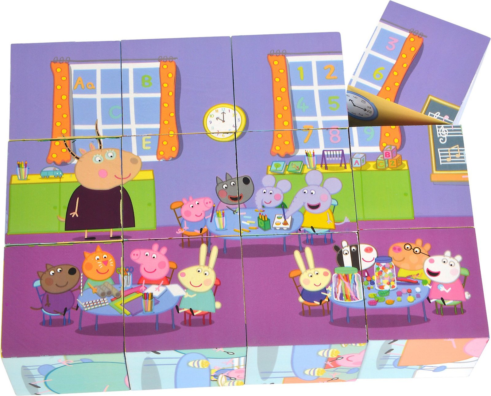 Peppa Pig Picture Cube Eichhorn learning Puzzle Toy Playset for Kids, Boys & Girls, Age 2 Years and above (12 Pieces) - Image 2
