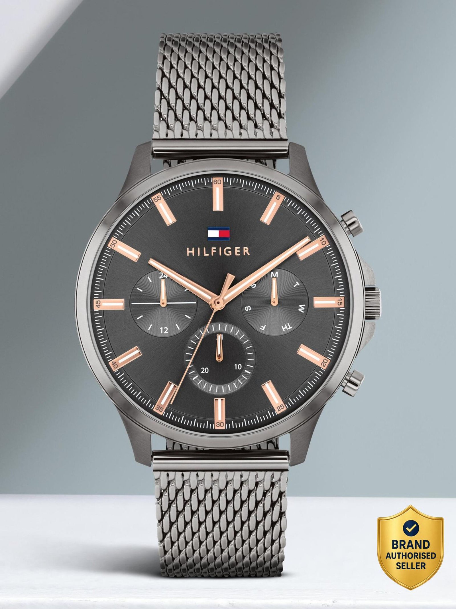 Tommy Hilfiger Multifunction Grey Dial Grey Stainless Steel Strap Analog Watch - For Men NETH1710500,NTTH1710500,NTTH1710500W
